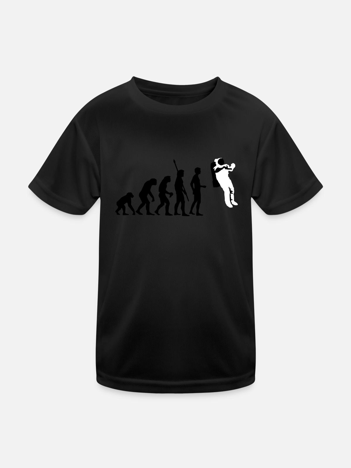 evolution_astronaut_2c - Kinder Funktions-T-Shirt - Schwarz - Vorne