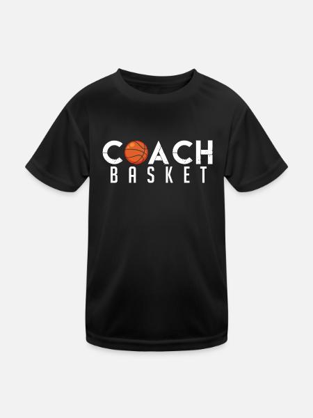 Coach Basketball | Cadeau coach Basketball !! - T-shirt sport Enfant - noir - Devant
