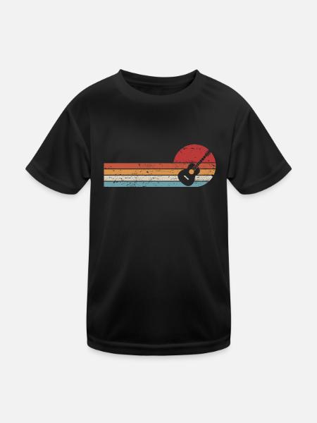 Akustische Gitarre Musiker Gitarrist - Kinder Funktions-T-Shirt - Schwarz - Vorne