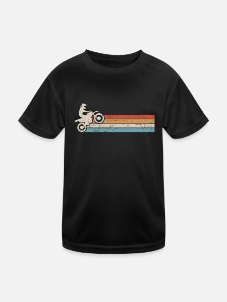 Motocross Moto Rétro Supermotard - T-shirt sport Enfant - noir - Devant