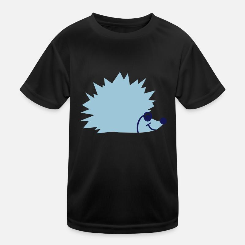 Igel - Kinder Funktions-T-Shirt - Schwarz