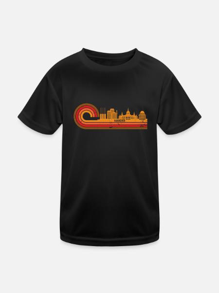 Hannover Skyline Niedersachsen - Kinder Funktions-T-Shirt - Schwarz - Vorne