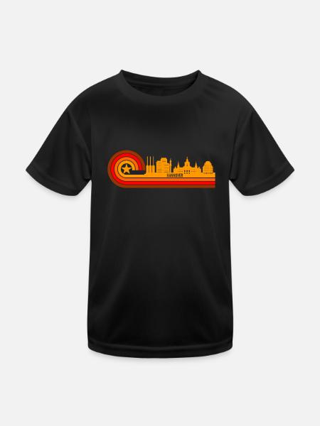 Hannover Skyline Niedersachsen - Kinder Funktions-T-Shirt - Schwarz - Vorne