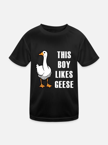 Life With Geese Nature Ironic Saying Goose - Kids Functional T-Shirt - black - Front