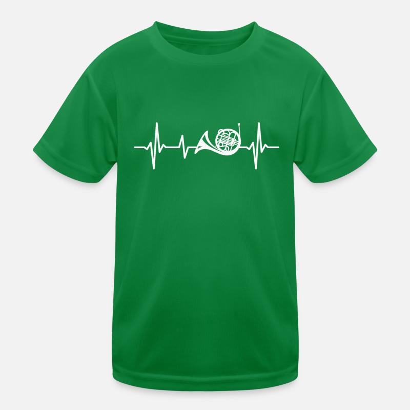 Cor français, battement de cœur, instrument à vent T-shirt sport Enfant