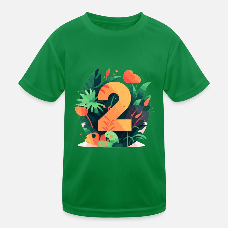 2.Geburtstag Dschungel Kinder Funktions-T-Shirt