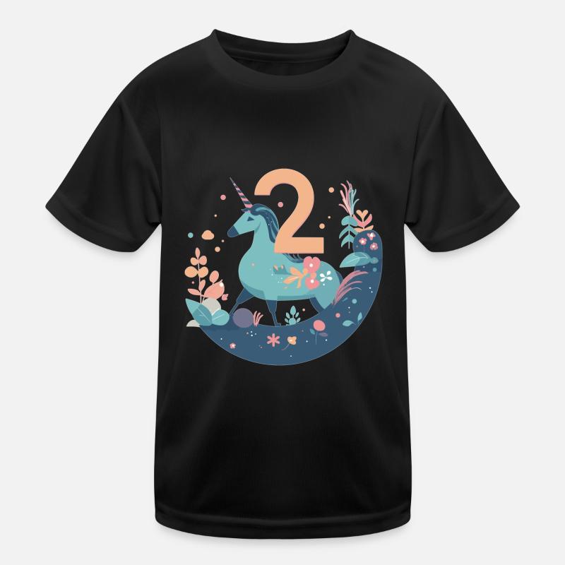 2.Geburtstag Einhorn Kinder Funktions-T-Shirt