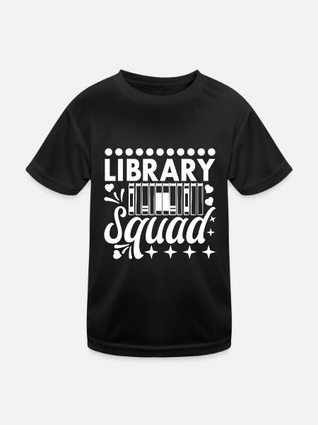 Library Group Buchlieb Library Book Book - Kids Functional T-Shirt - black - Front