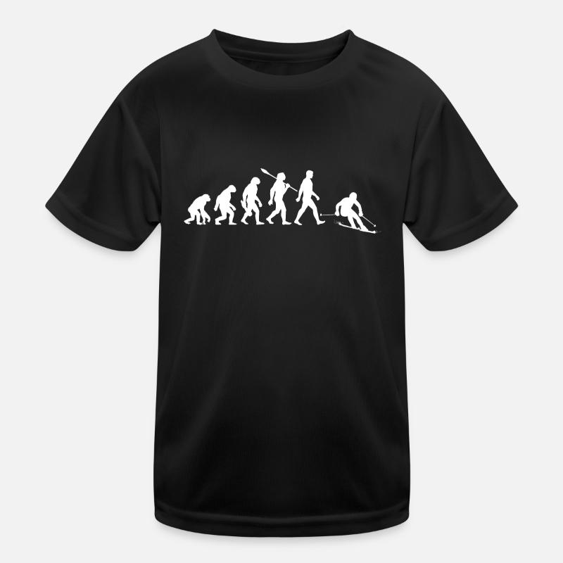 Evolution Ski - Skifahrer - Wintersport Kinder Funktions-T-Shirt