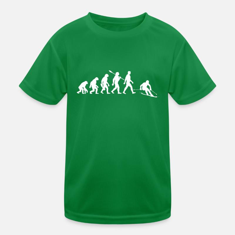 Evolution Ski - Skifahrer - Wintersport Kinder Funktions-T-Shirt