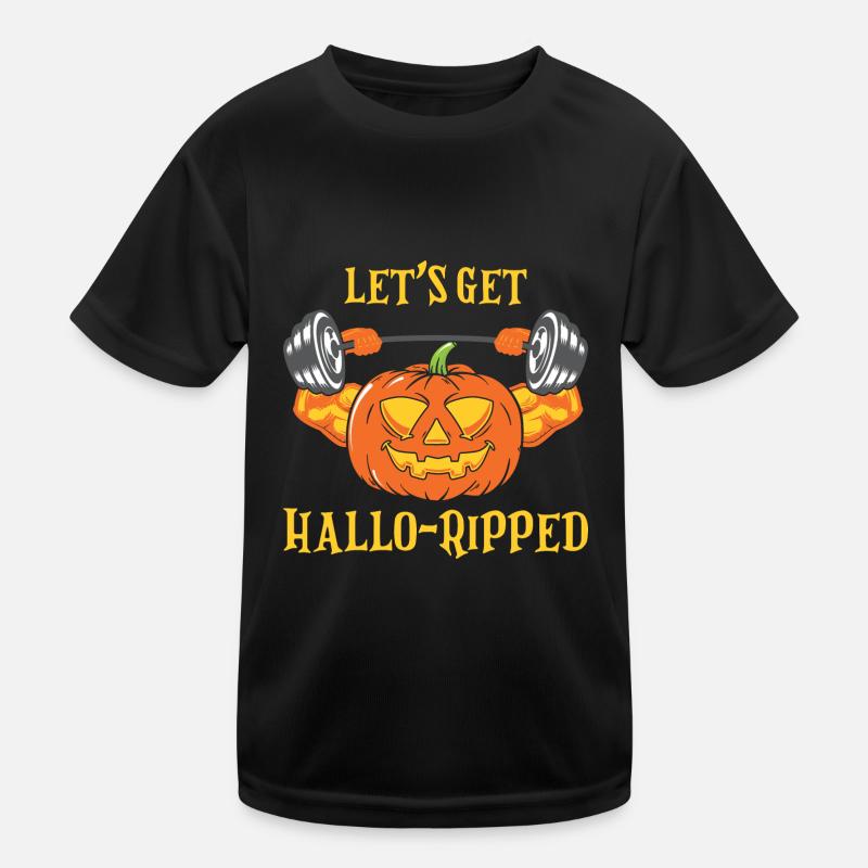 Halloween Bodybuilder Kürbis Kinder Funktions-T-Shirt