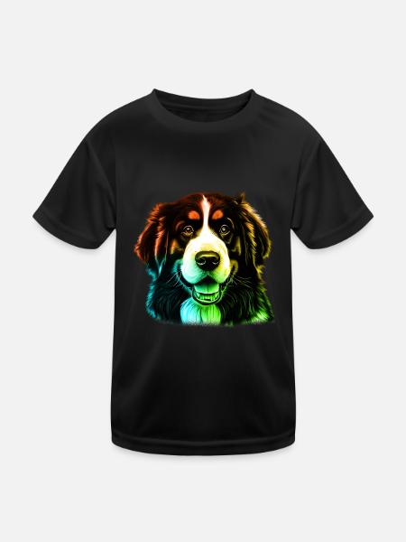 Bernadin Dog - Kids Functional T-Shirt - black - Front