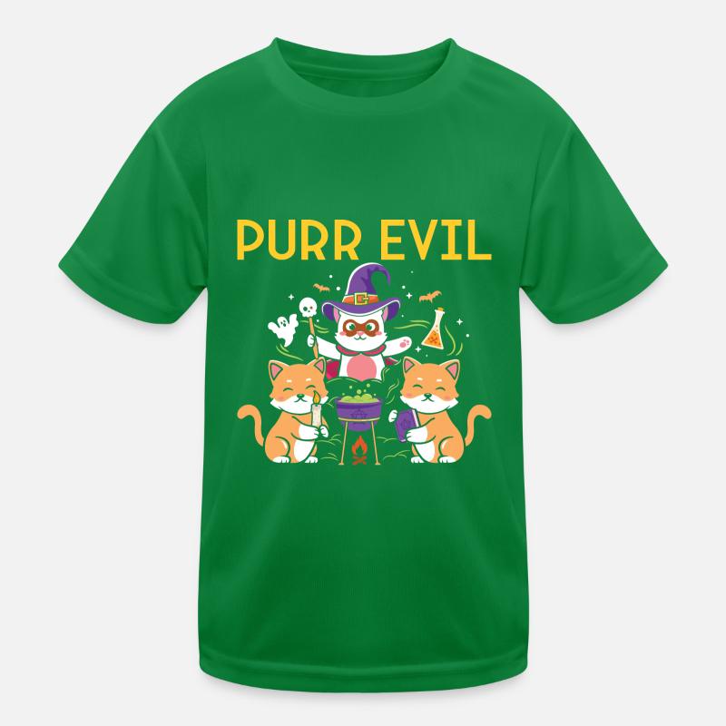 Halloween Cat Witch Kids Functional T-Shirt
