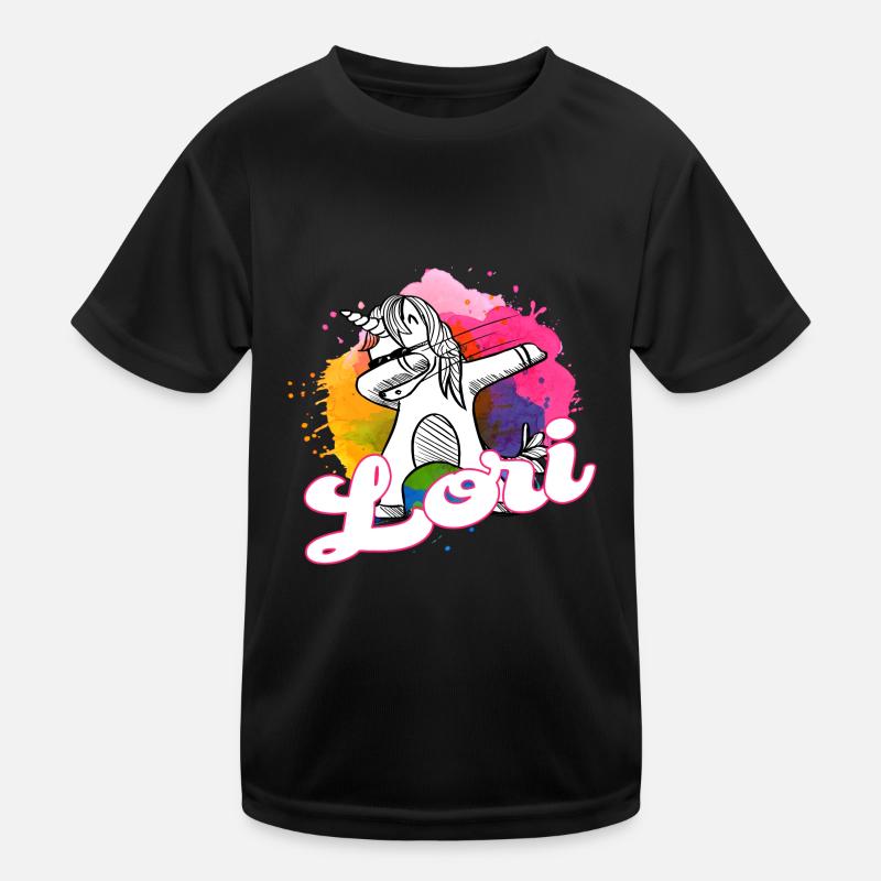 LORI - Schöner Name mit dabbing Einhorn Kinder Funktions-T-Shirt