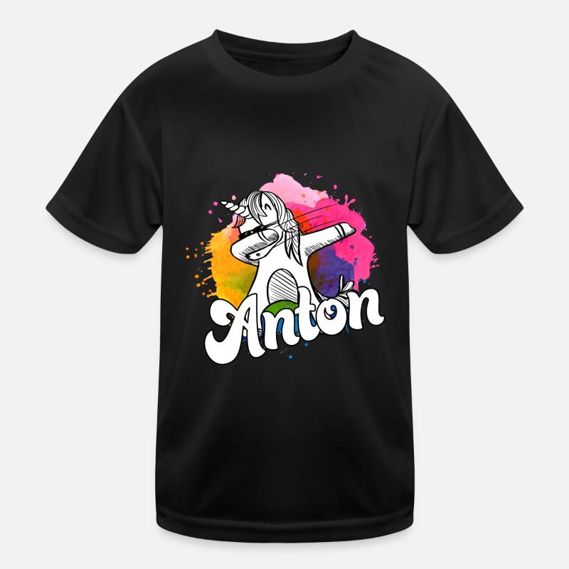 ANTON - Beau nom de garçon avec licorne cool T-shirt sport Enfant