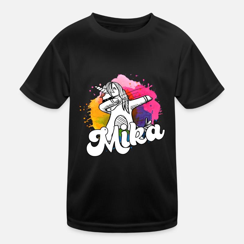 Schöner Jungen Name mit Coolem Einhorn Kinder Funktions-T-Shirt