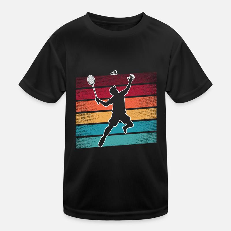 Badminton - Kinder Funktions-T-Shirt - Schwarz