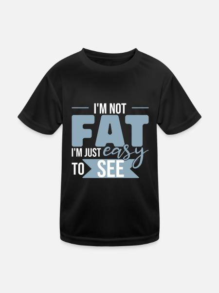Je ne suis pas gros, je suis facile à voir - T-shirt sport Enfant - noir - Devant
