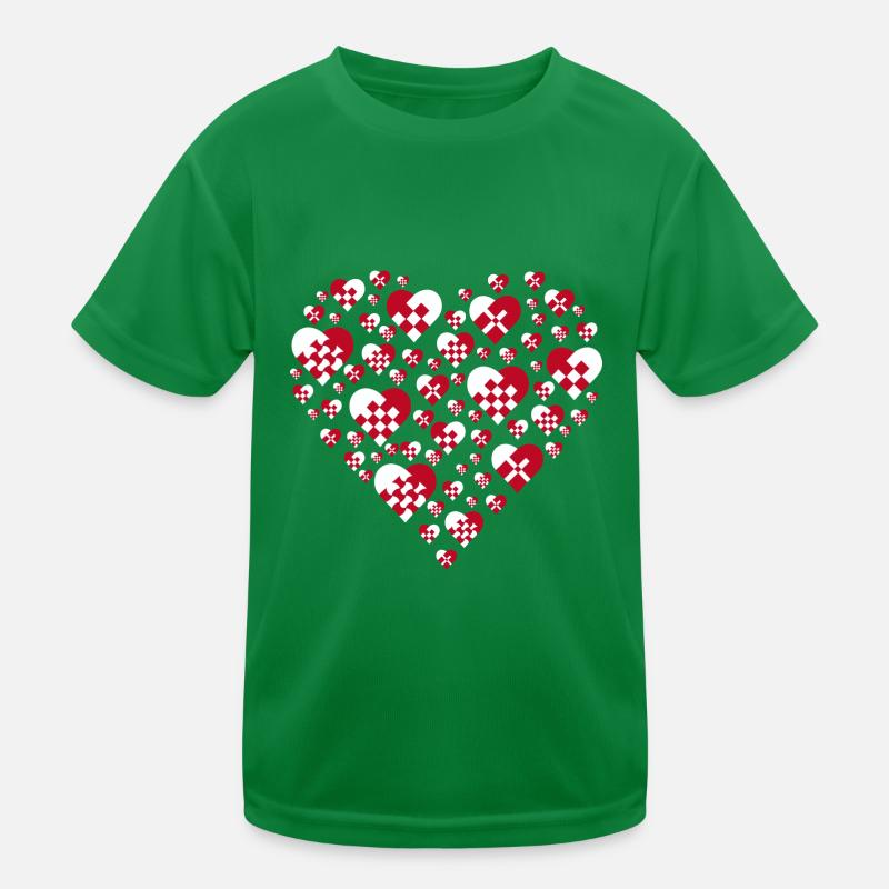 Julehjerte Danish Pleated Christmas Hearts Kids Functional T-Shirt