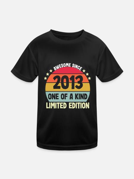 9. Geburtstag 2013 geboren awesome since 2013 - Kinder Funktions-T-Shirt - Schwarz - Vorne