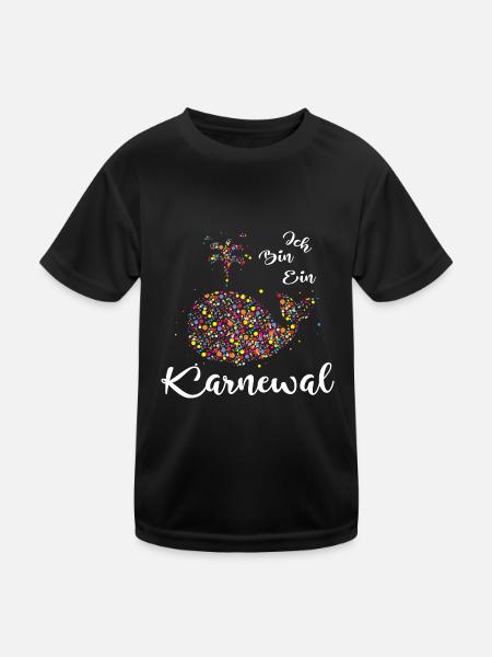 Ich Bin Ein Karnewal Konfetti Fasching Karneval - Kinder Funktions-T-Shirt - Schwarz - Vorne