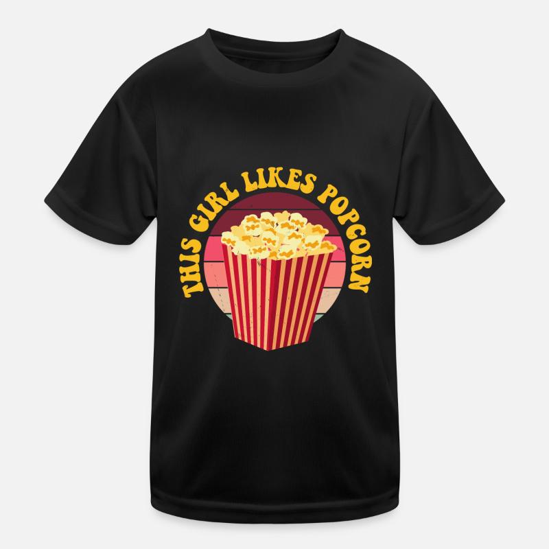 Une fille aime le pop-corn manger du maïs sain T-shirt sport Enfant