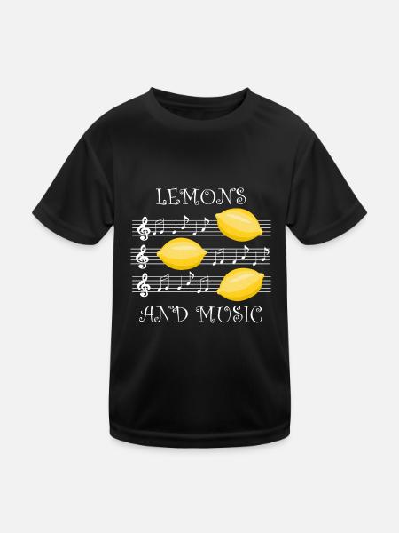 Musique et agrumes Citron Vitamines Funny Musician - T-shirt sport Enfant - noir - Devant