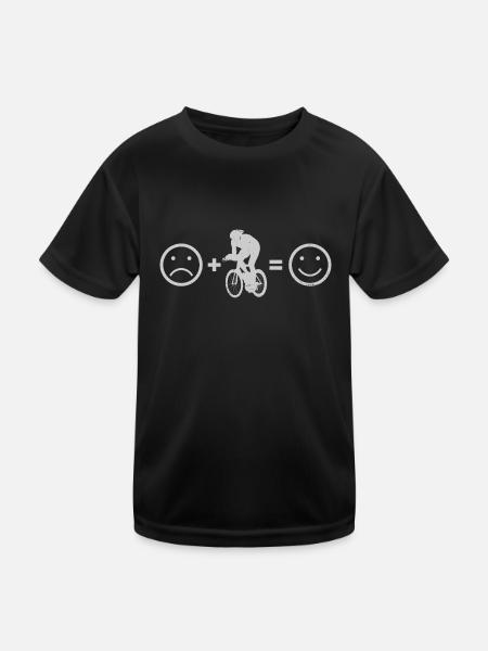 Road Bike Men's Road Bike Road Bike Road Bike - Kids Functional T-Shirt - black - Front