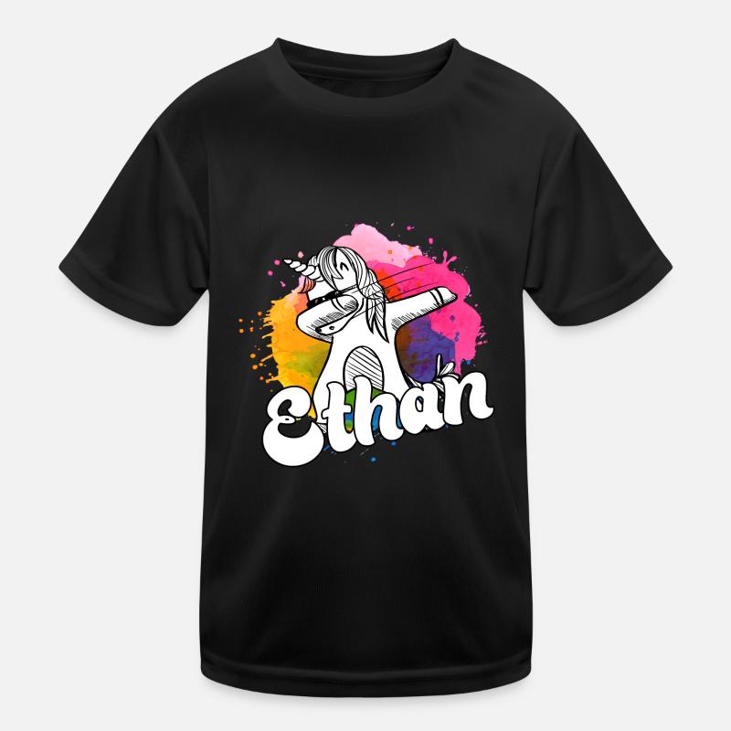ETHAN - Schöner Jungen Name mit Coolem Einhorn Kinder Funktions-T-Shirt