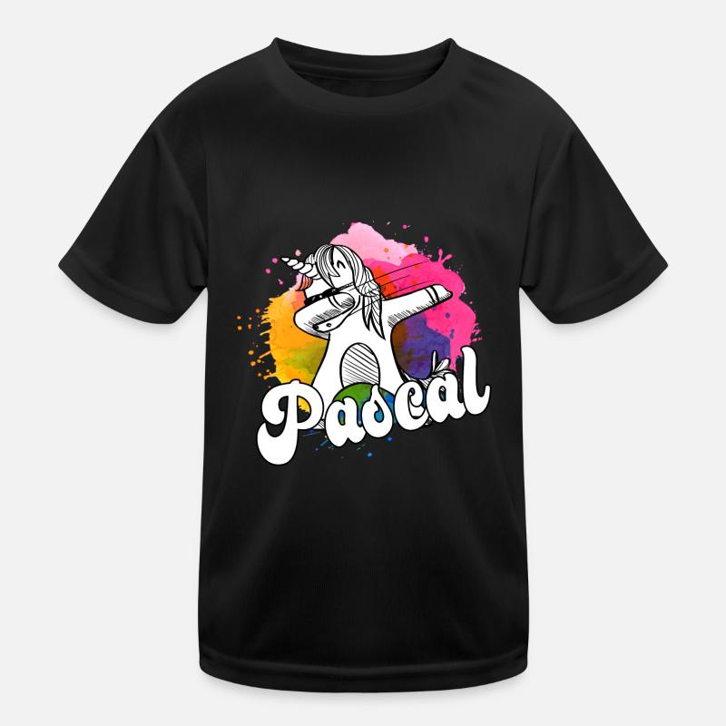 PASCAL - Schöner Jungen Name mit Coolem Einhorn Kinder Funktions-T-Shirt