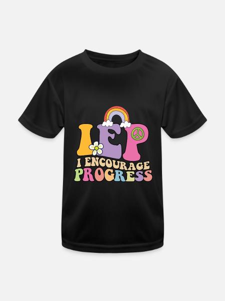 I Encourage Progress Sped Teacher Appreciation - Kids Functional T-Shirt - black - Front