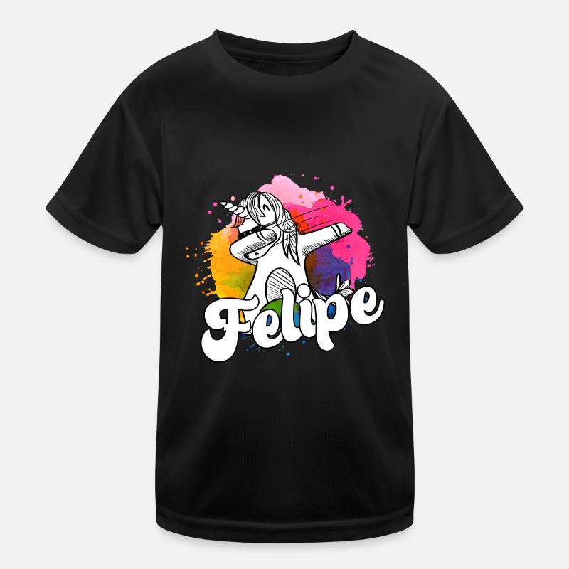 FELIPE - Schöner Jungen Name mit Coolem Einhorn Kinder Funktions-T-Shirt