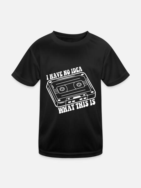 Funny 70s 80s Throwback Retro I Have No Idea What - Kids Functional T-Shirt - black - Front