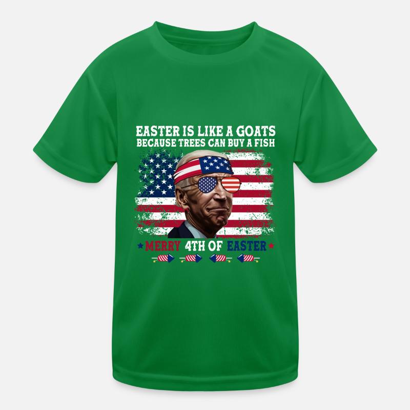 Joe Biden Merry 4th Of Easter Kids Functional T-Shirt