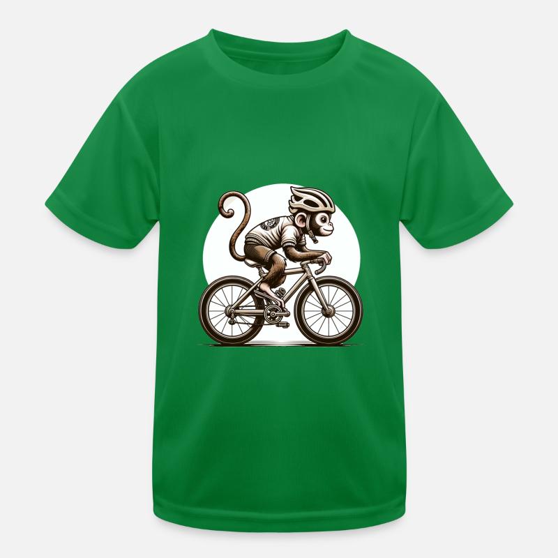 Cute Cyclist Monkey Kinder Funktions-T-Shirt