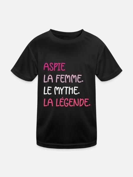 Aspie - T-shirt sport Enfant - noir - Devant