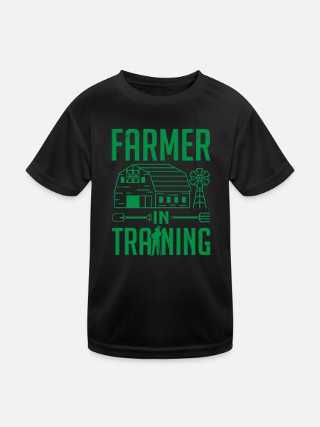 Landwirt in Ausbildung Landwirtschaft - Kinder Funktions-T-Shirt - Schwarz - Vorne