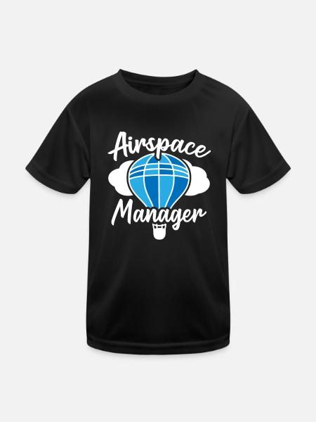 Hot Air Balloonist Airspace Manager Air Balloon - Kids Functional T-Shirt - black - Front