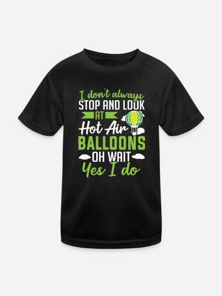 Arrêtez-vous en montgolfière et cherchez des montgolfières - T-shirt sport Enfant - noir - Devant