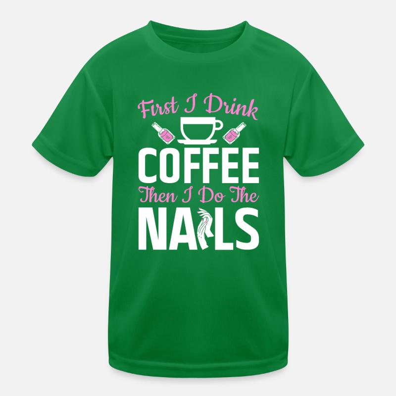 Nail Artist Boire café Nails Nail Tech T-shirt sport Enfant