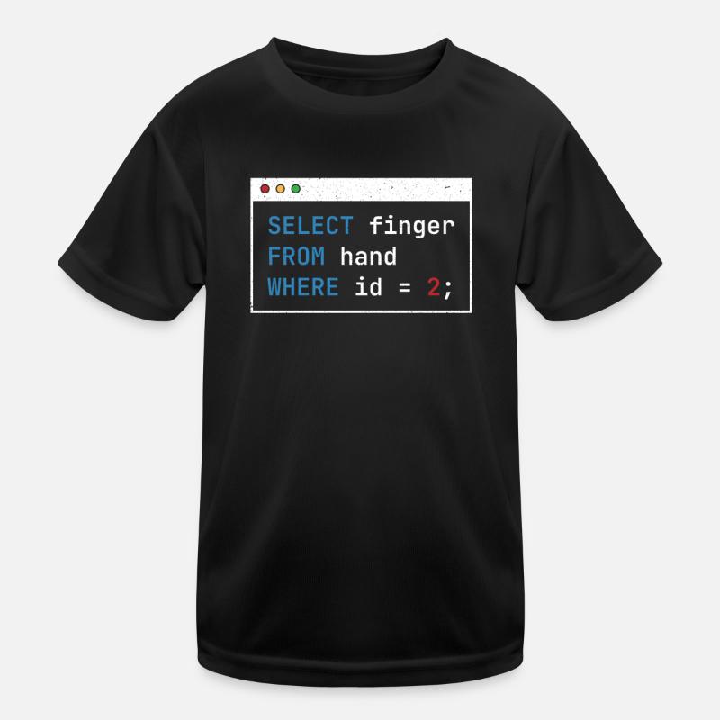Hacking Code Cybersicherheit Ausgewählter Finger Hacker Kinder Funktions-T-Shirt