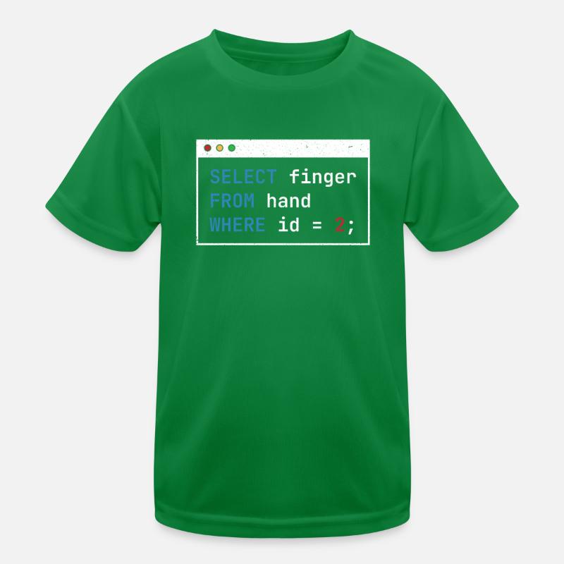 Hacking Code Cybersicherheit Ausgewählter Finger Hacker Kinder Funktions-T-Shirt