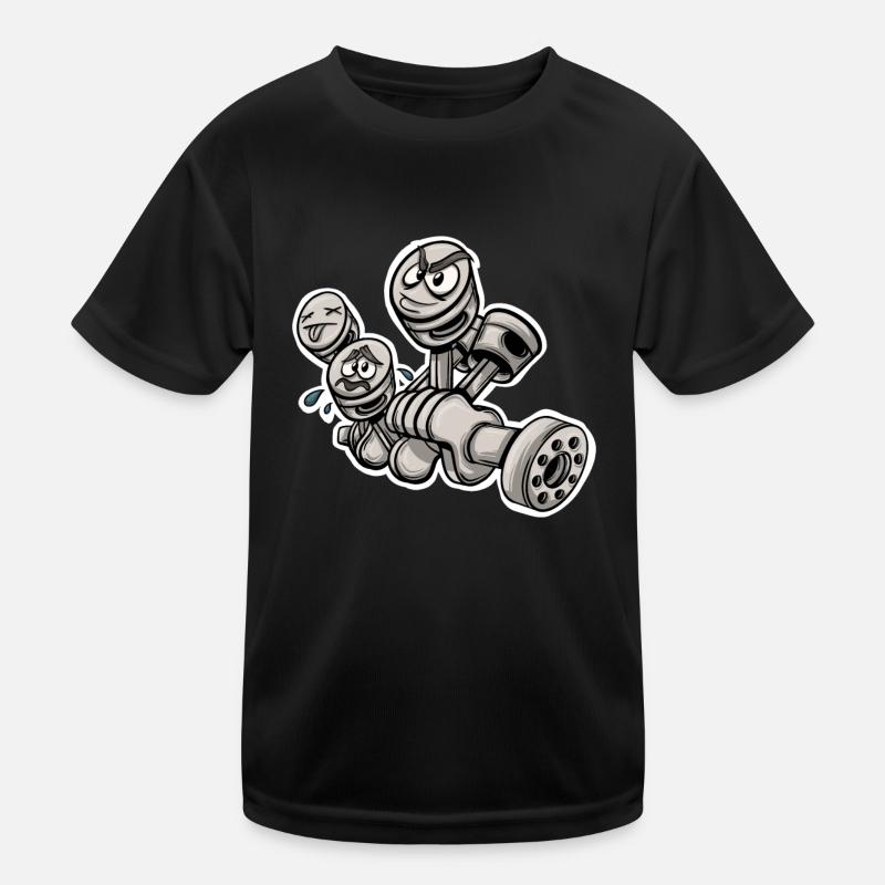 Working Engine Pistons Car Mechanic Kids Functional T-Shirt