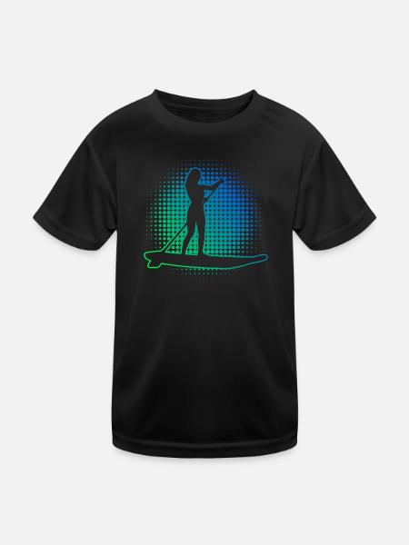 Standup Paddle Women's Standup Paddling Men - Kids Functional T-Shirt - black - Front