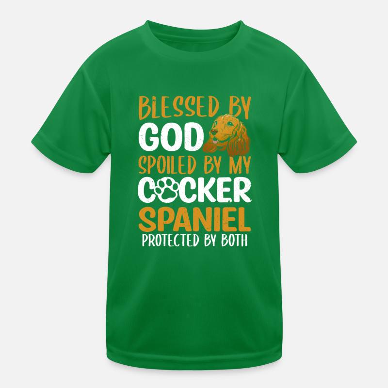 Gesegnet von Gott, verwöhnt von meinem Cocker Spaniel Kinder Funktions-T-Shirt