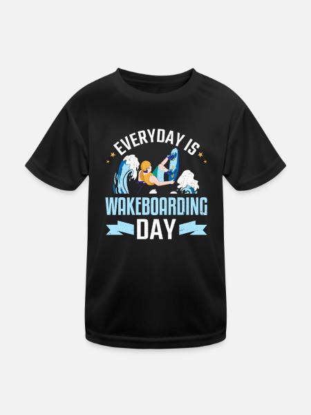 Everyday Is Wakeboarding Day Wakeboard Wakeboarder - T-shirt sport Enfant - noir - Devant