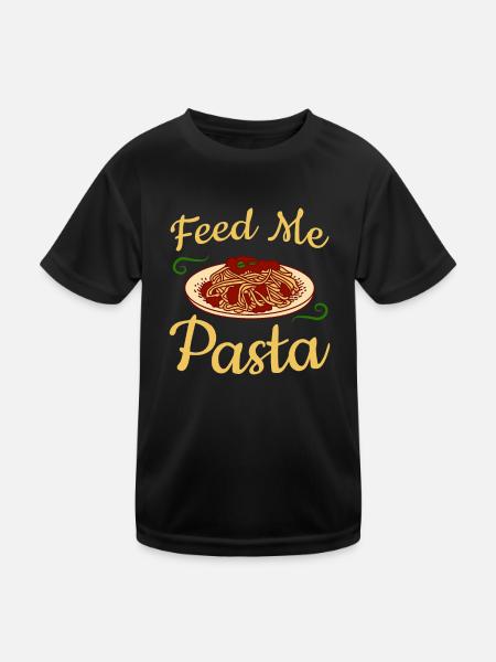 Aliments italiens Feed Me Pasta - T-shirt sport Enfant - noir - Devant