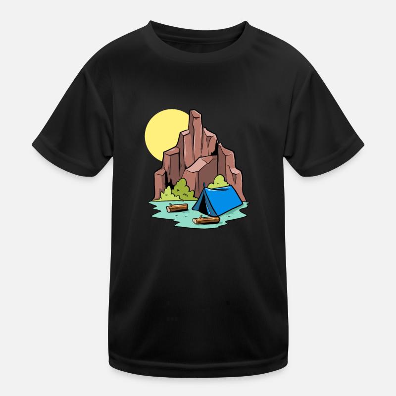 Camper Campsite Camp Camping Kids Functional T-Shirt