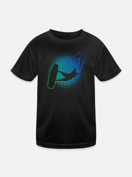Kite Homme Kitesurf Kitesurf Kitesurf - T-shirt sport Enfant - noir - Devant