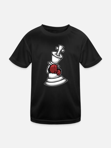 Pièce d’échecs Boxer Gants de boxe King - T-shirt sport Enfant - noir - Devant